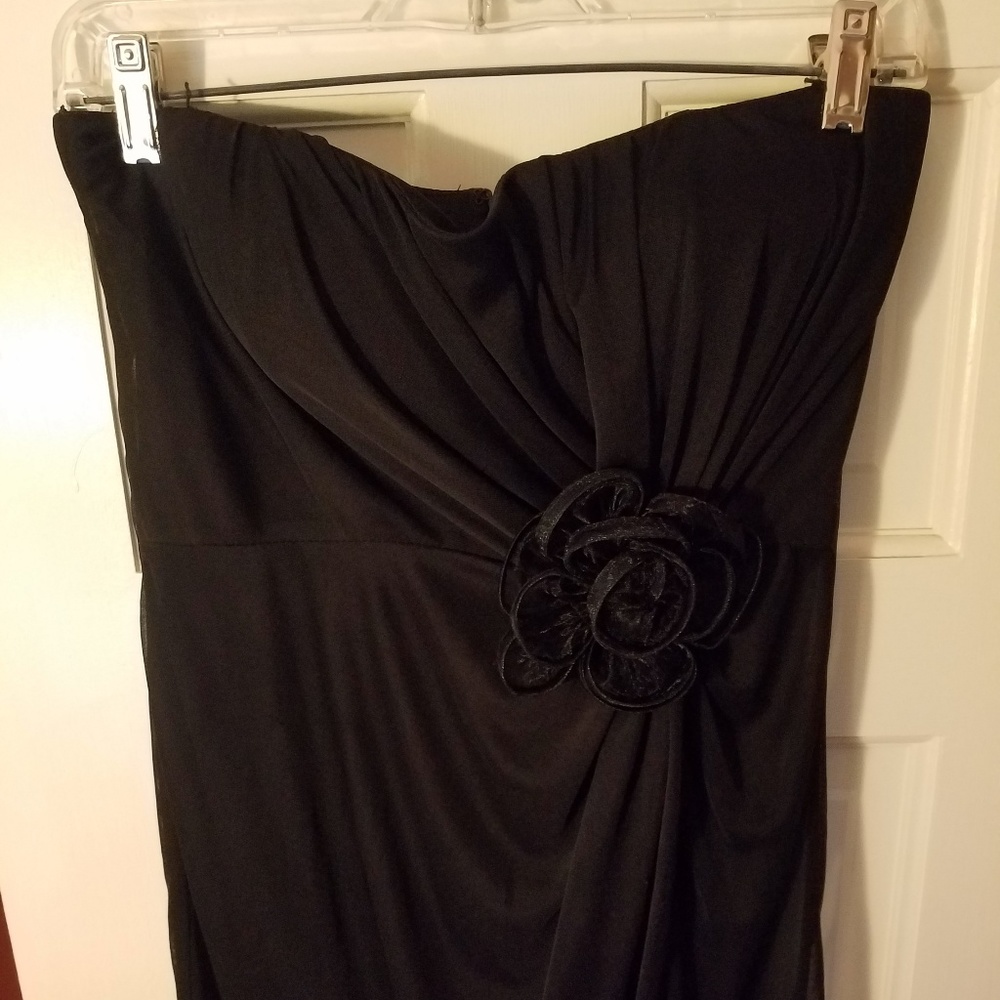 Black dress with rose